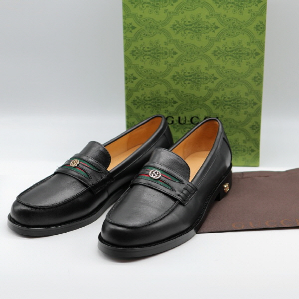 구* 맨즈 KAVEH 로고 웹 스트랩 레더 로퍼 (남성)