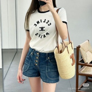 셀** 25 트리옹프 체인 블라종 로고 반팔티셔츠 - 수입 (여성)