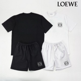 LOE 아나그램 자수 베이직 반팔 반바지 트레이닝 셋업