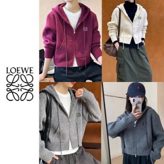 [L] 배색끈 니트 후드집업 (여성)