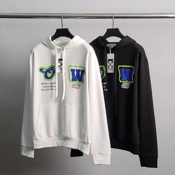 OFF 바시티 후드티