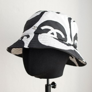 샤* 수입고급 Cotton CC Bucket Hat L Black White