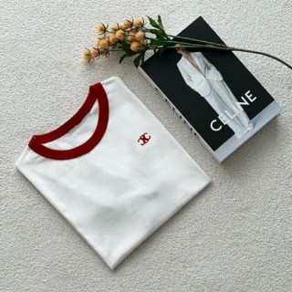 CLN 70S 레드 미니 트리오페 자수 랍빠 반팔티 (여성)
