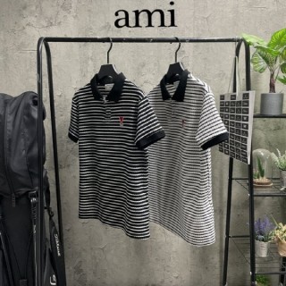 AM 스트라이프 카라니트 반팔