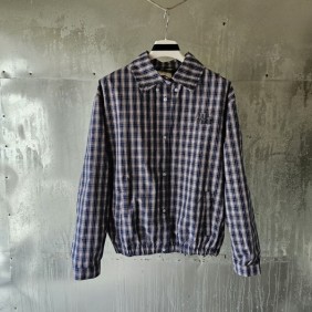 미* 체크 패브릭 블루종 자켓