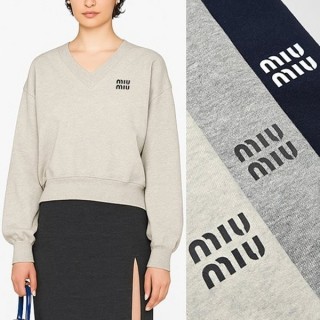 미* 영문로고 브이넥맨투맨 (여성)