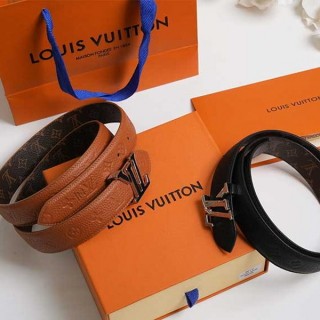 루* LV 모노그램 양면 은장 벨트