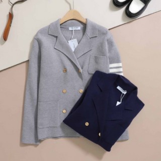 [ T ] 더블 브레스트 스트라이프 울혼합 자켓 (여성)