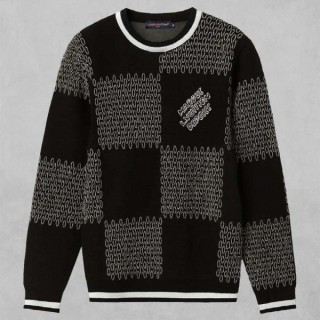 [ L ] 빅 다미에 자카드 울 니트 풀오버