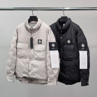 덕다운 와펜 레이어드 패딩 자켓