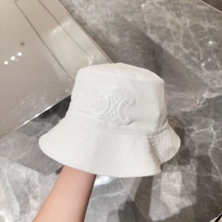 [ C ] 올 화이트 시그니처 로고 골덴 버킷햇 모자