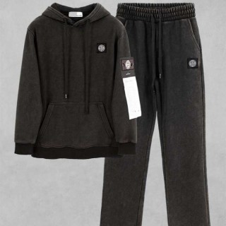 블랙 와펜 가먼트다잉 테리 후드 티셔츠 & 가먼트다잉 테리 팬츠 셋