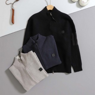 [ C ] 사각 패치 와플 니트 집업