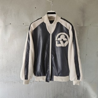 루* 플라워 믹스 레더 테디 바시티 자켓