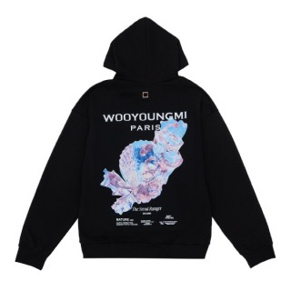 우* 3D 코랄 백로고 후드(블랙) (남여공용)