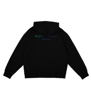 우* 그라데이션 엠보싱 백로고후드(블랙) (남여공용)