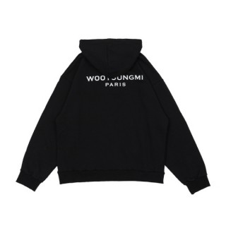 우* 블랙 백로고 후드(블랙) (남여공용)