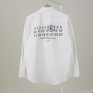 [ M ] 포켓 레터링 스티치 넘버링 루즈핏 코튼 셔츠