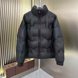 루* 모노그램 퀄티드 블루종 패딩 자켓