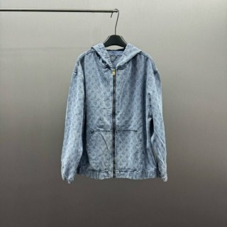 루* 멀티자수로고 데님 후드 집업