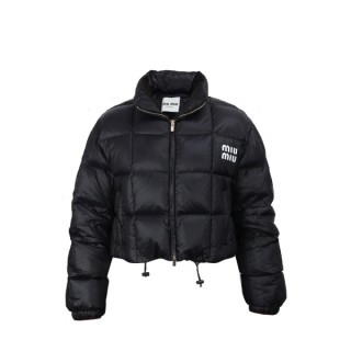 미* 클래식 로고 나일론 크롭 숏패딩(블랙) (여성)