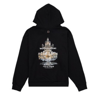 우* 샹들리에 그래픽 후드(블랙) (남여공용)