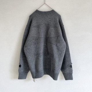 크* 크로스 패치 인서트 니트 - 수입 (남여공용)