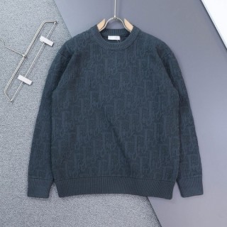 [ D ] 오블리크 자카드 라운드 스웨터