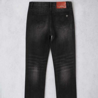 [ C ] 세메터리 포켓 스틸 로고 블랙 데님 팬츠