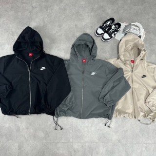 NK 로고 오버핏 스트링 후드 바람막이