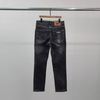 GC 포켓 로고자수 흑청바지