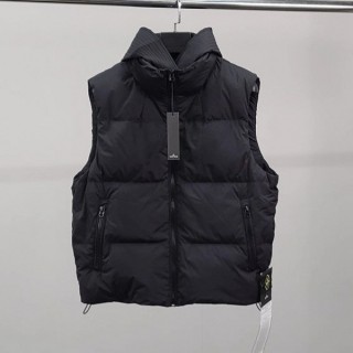 덕다운 사이드와펜 후드패딩 조끼