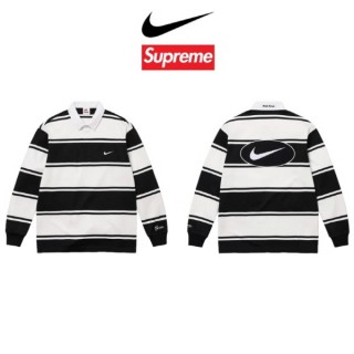 나* x 슈* 스트라이프 럭비 카라(블랙)