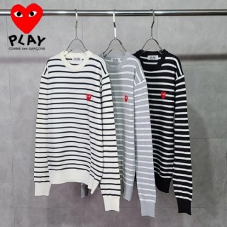 CDG 레드와펜 스트라이프 니트