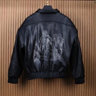 E* 페인터스 와이브스 레더 라이브러리 재킷 블랙