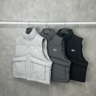 자수로고 체스트 조끼패딩