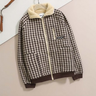 [ m ] 수입 플리스 안감 체크 블루종 재킷 (여성)