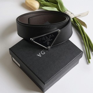 [ P ] 삼각 로고 사피아노 레더 벨트
