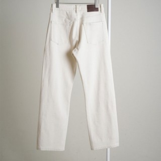 [ L ] 브라운 레더패치 데님팬츠