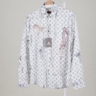 [ L ] 남성 모노그램 애니멀 실크 코튼 셔츠