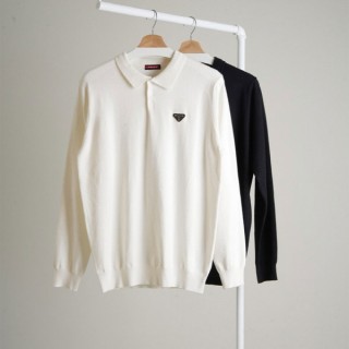 [ P ] 삼각로고 니트 카라티셔츠