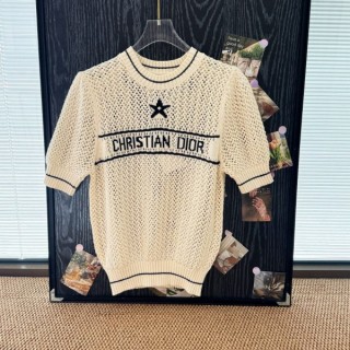 디* 25 오픈워크 클래식 펀칭 자카드 니트 반팔 - 수입 (여성)