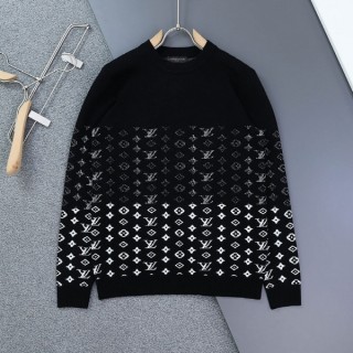 [ L ] 그라데이션 화이트 모노그램 라운드 니트