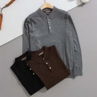 [ L ] 수입 버튼 플래킷 카라 니트