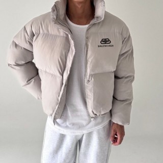 BLC 고리 로고 하이넥 크롭 숏패딩