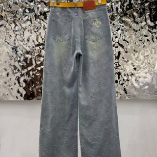 샤* 멀티 로고 와이드 청바지 (여성)