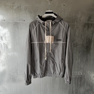 미*** 체크 테크니컬 패브릭 봄버 자켓