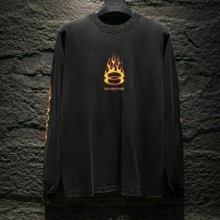 발**** 불꽃 긴팔 워싱 티셔츠