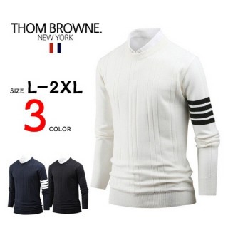 톰* 4선 완장 골지 라운드 니트