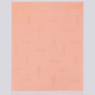 [ M ] 엠브로이드 로고 울 자카드 태슬 숄 머플러